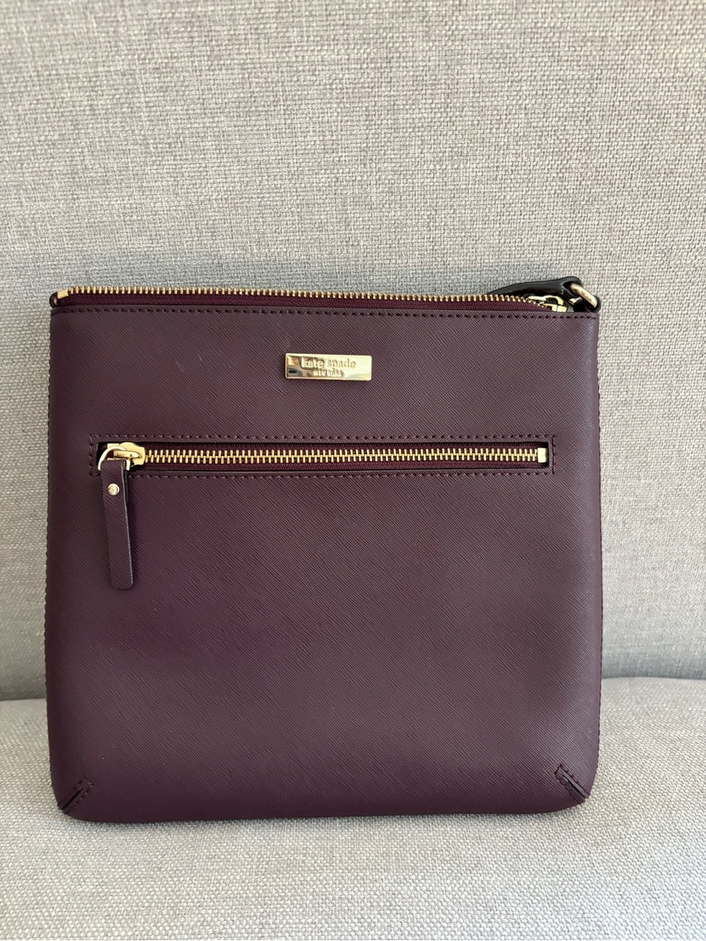 kate spade Plum Saffiano Crossbody with Gold Hardware